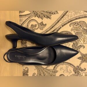 Vionic Navy Blue Slingback Heels